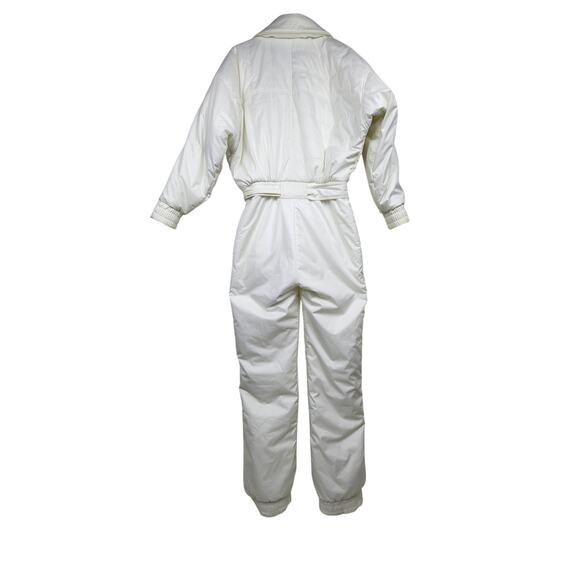 Vintage 80's/90'sWomen's Forte All White One Piece Ski Snowsuit Modern size 8/10 - Picture 4 of 12